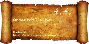 Anderkó Alba névjegykártya